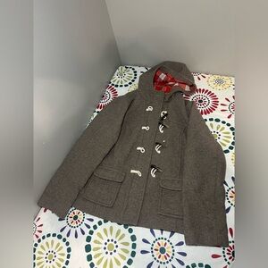 Old Navy Women's Brown Wool Blend Hooded Toggle Duffle Coat XL